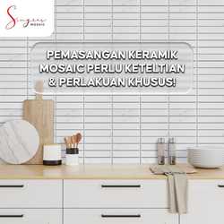 Untuk memaksimalkan hasil terbaik diperlukan langkah-langkah yang khusus & ketelitian saat pemasangan keramik mozaik.

Singres Mosaic memberikan layanan konsultasi gratis buat kamu yang ingin memanjakan tampilan dinding ruangan dengan keramik dari Singres Mosaic.

Untuk informasi & ketersediaan stock, silakan hubungi customer service:
08971358491 (WhatsApp)

#singresmosaic #whysingresmosaic #indonesiaarchitecture